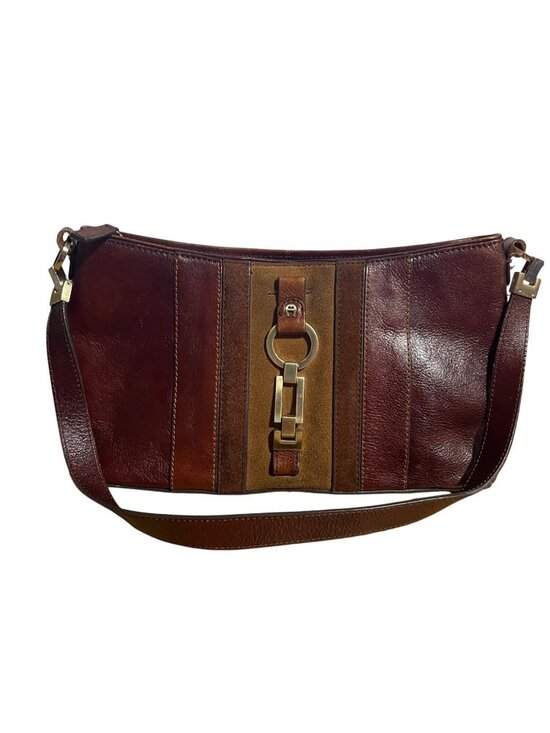 Etienne Aigner Handbags - Etienne Aigner Leather Shoulder Bag VTG 1990s Burgundy Oxblood Horsbit Hardware
